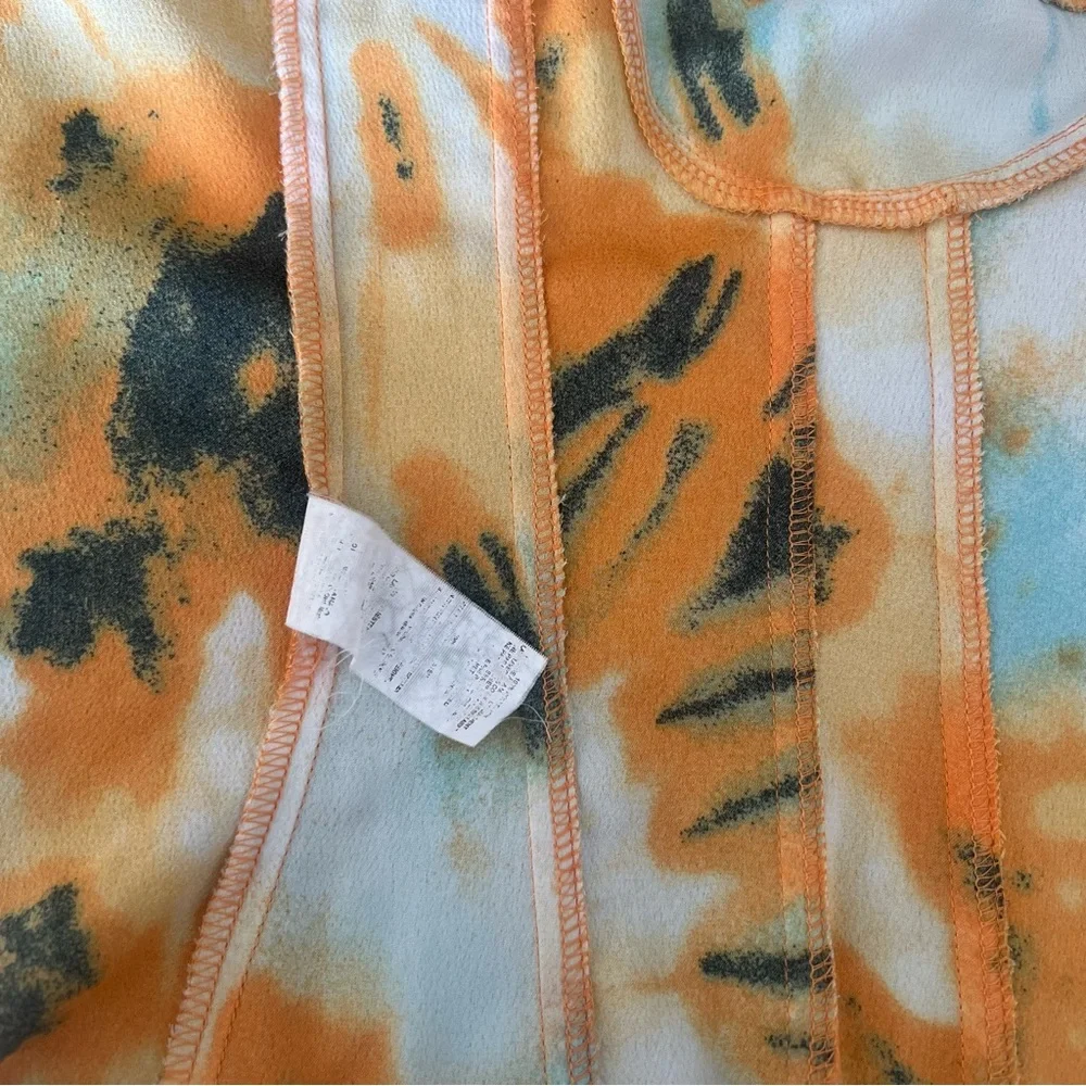 PrettyLittleThing Yellow Tie-Dye Bustier Cami Top Size 4 - Picture 5 of 6